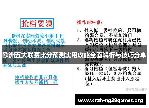 欧洲五大联赛比分预测实用攻略全面解析与技巧分享